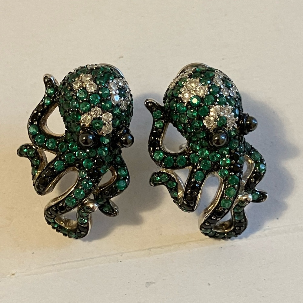 Stunning Octopus silver earrings